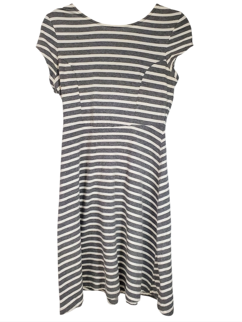 Old Navy Dress Gray White Stripe Academia Collegiate Preppy Whimsygoth Grunge